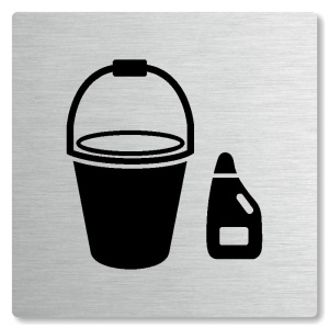 Úklidová místnost, 80x80mm, stříbrná, Nevada